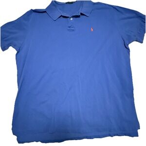 Polo Ralph Lauren Polo Shirt Mens XXL Blue Mesh Custom Fit Embroidered Pony